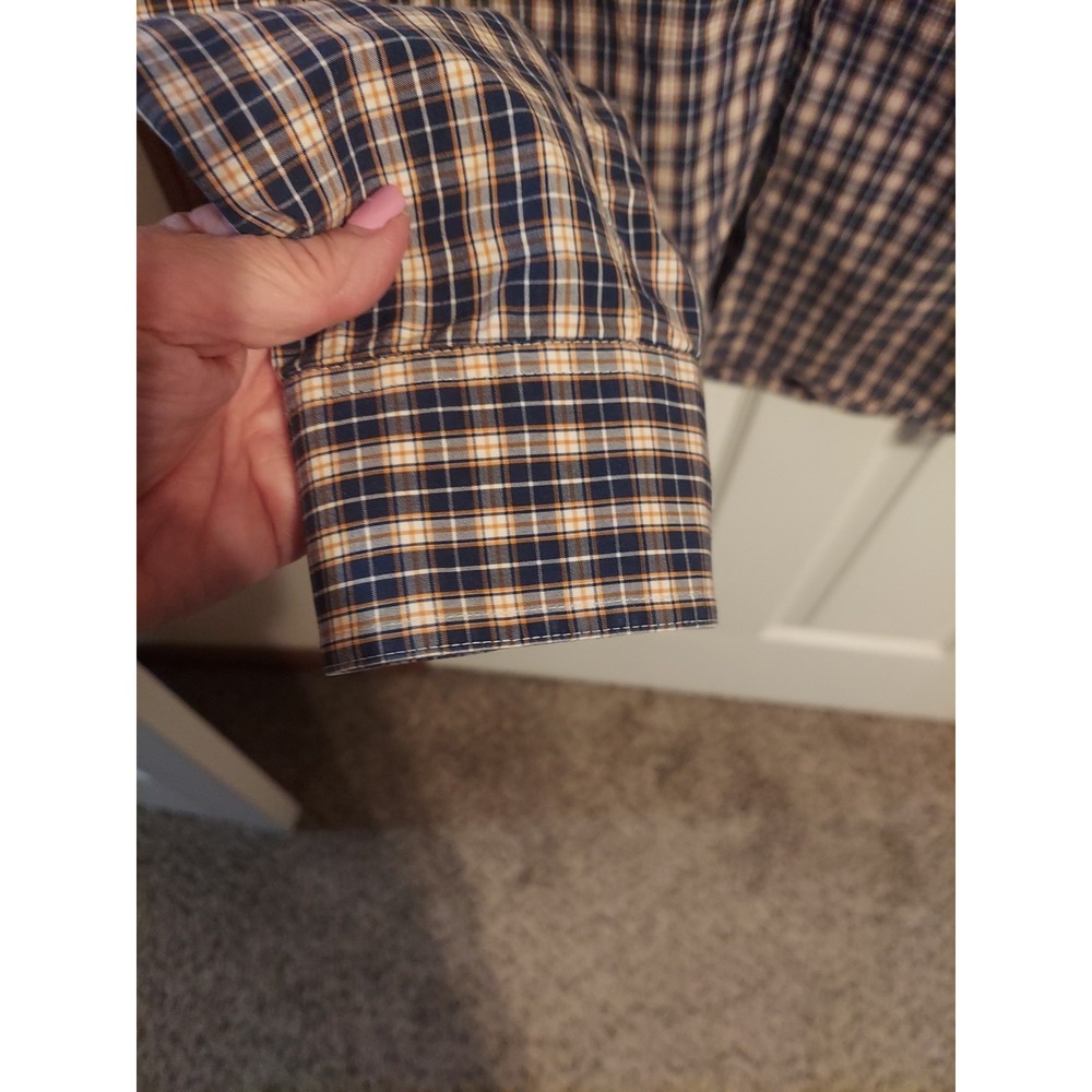 Ariat Pro Series LT Men's Button Up Long Sleeve Plaid Shirt Cowboy Rodeo Blue - Picture 4 of 12